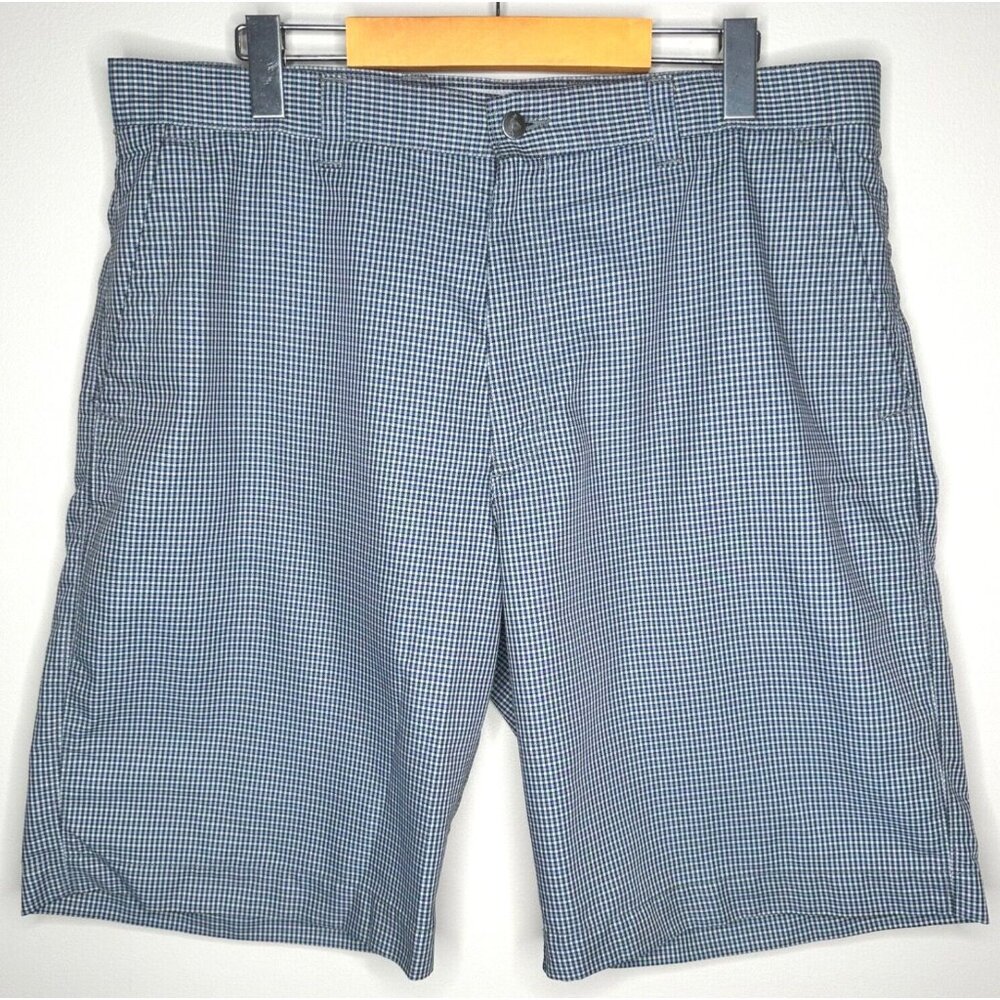 Callaway Mens Shorts Golf Active Waistband Flat Front Golfer Blue Plaid Size 36